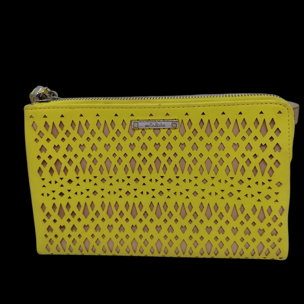 Stella & Dot Bright Yellow Cutout Clutch